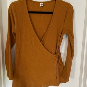 Old Navy Rust Wrap Long Sleeve Shirt